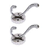 Maxbell 2pcs Single Coat Hat Hook Wall Mounted Hook Wardrobe Purse Holder Silver