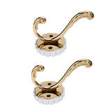 Maxbell 2 Pieces Single Coat Hat Hook Wall Mounted Hook Wardrobe Holder Light Gold