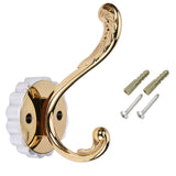 Maxbell 2 Pieces Single Coat Hat Hook Wall Mounted Hook Wardrobe Holder Light Gold