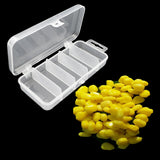 Maxbell Fishing Tackle Box 5-slots Lures Storage Case + 100Pc Pop ups Soft Corn Bait