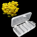 Maxbell Fishing Tackle Box 5-slots Lures Storage Case + 100Pc Pop ups Soft Corn Bait