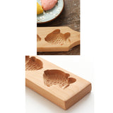 Maxbell Wooden Mooncake Mold Fondant Sugarcraft Cookies Mould Decoration Fish Turtle 2pcs