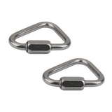 Maxbell 2pcs Stainless Steel 12KN Screwgate Locking Triangle Carabiner Outdoor Climbing Safety Gear