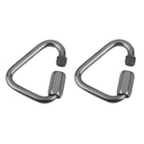 Maxbell 2pcs Stainless Steel 12KN Screwgate Locking Triangle Carabiner Outdoor Climbing Safety Gear