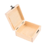 Maxbell 2 Pieces Unfinished Unpainted Plain Wood Jewelry Jewlry Box Keepsake Case