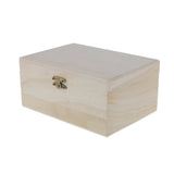 Maxbell 2 Pieces Unfinished Unpainted Plain Wood Jewelry Jewlry Box Keepsake Case