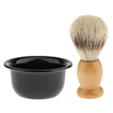 Maxbell Men's Shaving Brush Plastic Mug Bowl Black Cup Salon Barber Beard Shave Set