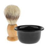 Maxbell Men's Shaving Brush Plastic Mug Bowl Black Cup Salon Barber Beard Shave Set