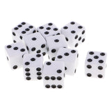 Maxbell 20 Pieces Six Sided Dice Digital Dices Set RPG Playing Game Toy Black White