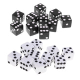 Maxbell 20 Pieces Six Sided Dice Digital Dices Set RPG Playing Game Toy Black White