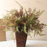 Maxbell 2 Pieces Plastic Lifelike Artificial Fern Foliage Bush Plants Indoor Outdoor