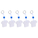 Maxbell 5 Pieces Yachting Boating Rafting Canoeing Floating Key Chain Key Ring- White T Shirt