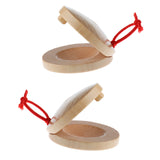 Maxbell A Pair Wooden Castanets+Handcrafted Wooden Egg Rattle Toy for Children