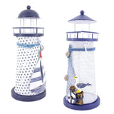 Maxbell Wrought Iron Nautical Lighthouse Lantern Candle Holder 18cm Seabirds & Boat