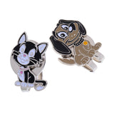 Maxbell 2 Pieces Alloy Cat & Dog Golf Ball Markers with Magnetic Hat Clip Golf Gift