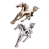 Maxbell 2pcs Silver /Gold Running Horse Brooch Pins Animal Jewelry Costume Gifts