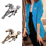 Maxbell 2pcs Silver /Gold Running Horse Brooch Pins Animal Jewelry Costume Gifts