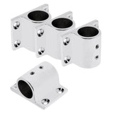 Maxbell 4 Pieces Heavy Duty Mirror Polished 316 Stainless Steel Boat Hand Rail Fitting 1'' Rectangular Base