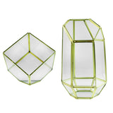 Maxbell 2 Pieces Geometric Glass Flower Vase Terrarium Pot Tealight Candle Holder