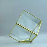 Maxbell 2 Pieces Geometric Glass Flower Vase Terrarium Pot Tealight Candle Holder