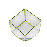 Maxbell 2 Pieces Geometric Glass Flower Vase Terrarium Pot Tealight Candle Holder