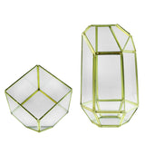 Maxbell 2 Pieces Geometric Glass Flower Vase Terrarium Pot Tealight Candle Holder