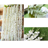 Maxbell 2Pieces 140cm Artificial Wall Hanging Vine Simulation Wisteria Flower Decor