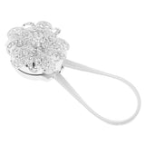 Maxbell 2-Piece Sparkling Flower Design Magnetic Curtain Tieback Buckle Drape Holdback Clip Holder Steel Wire, 33cm Silver