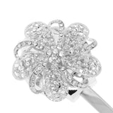 Maxbell 2-Piece Sparkling Flower Design Magnetic Curtain Tieback Buckle Drape Holdback Clip Holder Steel Wire, 33cm Silver