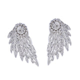 Maxbell 4 Pairs/pack Elegant Lady Women Earring Shiny Rhinestone Angel Wings Stud Double Sided Jewelry