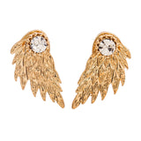 Maxbell 4 Pairs/pack Elegant Lady Women Earring Shiny Rhinestone Angel Wings Stud Double Sided Jewelry