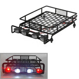 Maxbell Upgrade Parts Metal Roof Rack 2 White 2 Red LED Light for Traxxas Redcat HSP