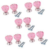 Maxbell 10Pieces Pink Drawer Pull Knobs Cabinet Dresser Cupboard Bin Handle Decoration  For Furniture Drawers