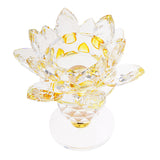 Maxbell Crystal Lotus Flower Candle Holder Tealight Holder Home Decor Yellow & Green