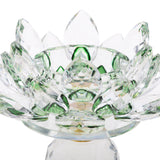 Maxbell Crystal Lotus Flower Candle Holder Tealight Holder Home Decor Yellow & Green