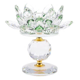 Maxbell Crystal Lotus Flower Candle Holder Tealight Holder Home Decor Yellow & Green