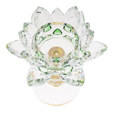 Maxbell Crystal Lotus Flower Candle Holder Tealight Holder Home Decor Yellow & Green