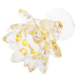 Maxbell Crystal Lotus Flower Candle Holder Tealight Holder Home Decor Yellow & Green