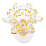 Maxbell Crystal Lotus Flower Candle Holder Tealight Holder Home Decor Yellow & Green