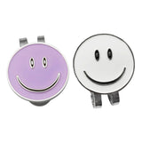 Maxbell 2 Pieces Happy Face Golf Ball Marker with Magnetic Hat Clip Golf Accessories