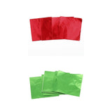 Maxbell 200 Pieces Sweet Candy Package Foil Paper Chocolate Lolly Foil Wrapper Green/Red