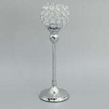 Maxbell 8Pieces 35cm Silver Crystal Votive Tea Light Globe Pillar Candle Holder Decor