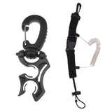 Maxbell Diving Scuba Double Hose Holder with Clip + Underwater Lights Camera Quick Release Coil Lanyard with Strap Clip & Ring