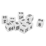 Maxbell 10 Pieces Opaque Six Sided Multiple Dice for TRPG Party Board Game Toys White