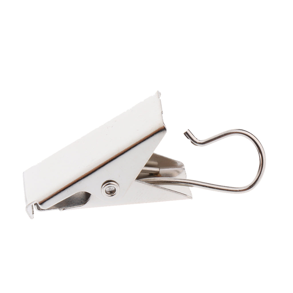 Maxbell 30Pcs Window Curtain Clips with Hook, Window Treatment, Curtain Drape Clips Clamps Hanger 38mm Silver