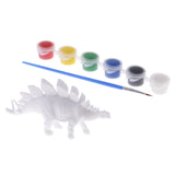 Maxbell Jurassic Era DIY Coloring Painting Animal 3D Stegosaurus Dinosaur Model Drawing Graffiti Baby Kids Children Painting Tool Educational Kindergarten Toys Christmas Gifts