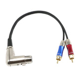 Maxbell 2 Pieces 90° 3 Pin Female XLR to 2 Dual RCA Male Y Splitter Patch Cable Audio Cable Shielded Audio Speaker Microphone Converter Cable Cords