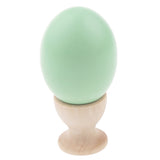 Maxbell Wooden Easter Simulated Egg w/ Stand Home Decor Kids Pretend Play Toy Gift Green