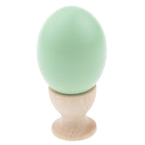 Maxbell Wooden Easter Simulated Egg w/ Stand Home Decor Kids Pretend Play Toy Gift Green