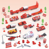 Maxbell 1/64 Alloy Fire Rescue Vehicle Models Die-cast Cars Toy Boys Gift Playset#A